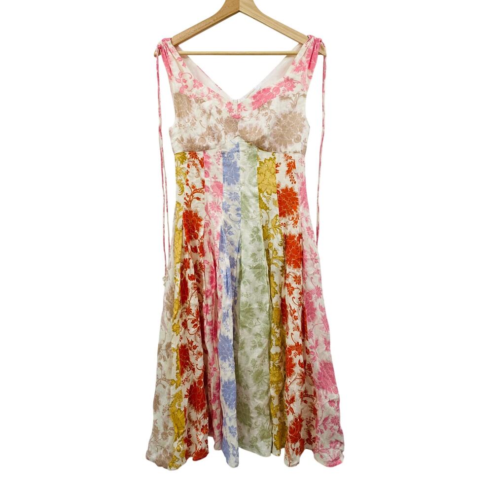Zimmermann Multicolor Postcard Spliced Linen Midi… - image 3